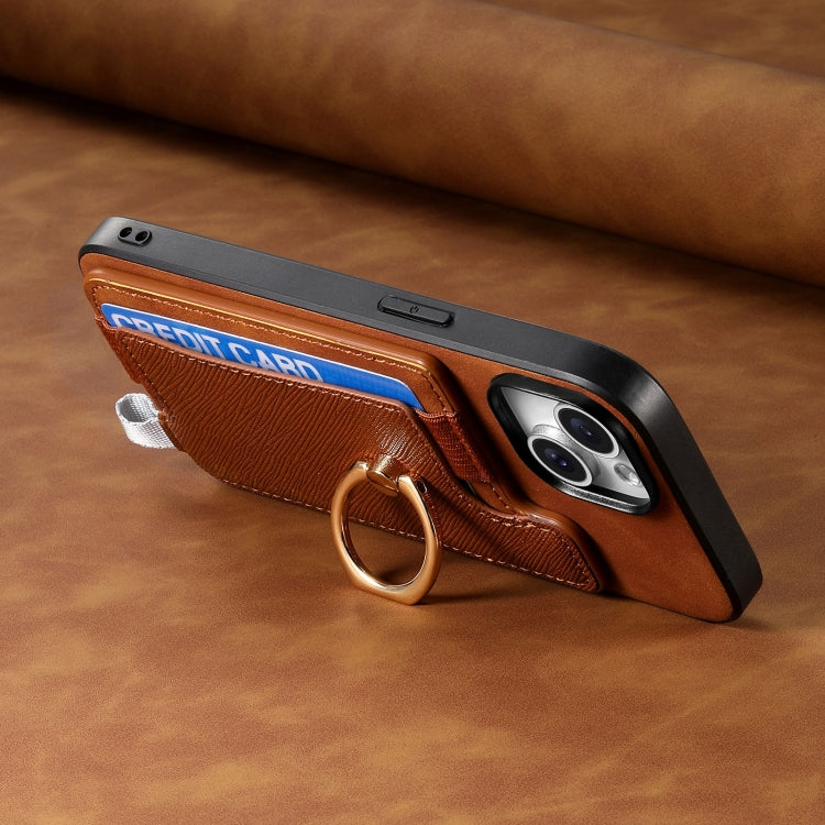 For Motorola Moto G Power 2024 5G Retro Magsafe Cross Leather Ring Holder Card Bag Phone Case(Brown) by buy2fix