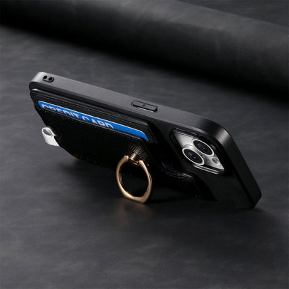 For Samsung Galaxy S25+ 5G Retro Cross Leather Ring Horizontal Insert Card Bag MagSafe Phone Case(Black) by buy2fix