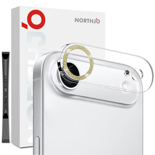 For iPhone Air NORTHJO Camera Lens Protector Glitter Ring 3D Tempered Glass Film(Gold) - iPhone Air Tempered Glass by NORTHJO | Online Shopping UK | buy2fix