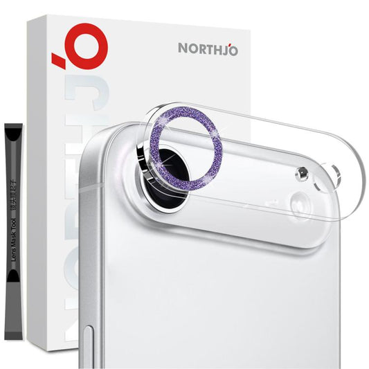 For iPhone Air NORTHJO Camera Lens Protector Glitter Ring 3D Tempered Glass Film(Purple) - iPhone Air Tempered Glass by NORTHJO | Online Shopping UK | buy2fix