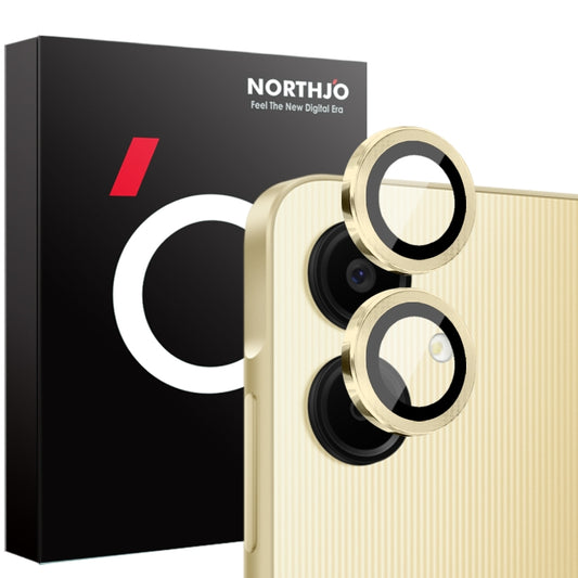 For Samsung Galaxy A06 4G NORTHJO Camera Lens Protector CD Metal Ring Tempered Glass Film(Gold) - Galaxy Tempered Glass by NORTHJO | Online Shopping UK | buy2fix