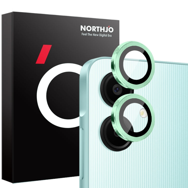 For Samsung Galaxy A06 4G NORTHJO Camera Lens Protector CD Metal Ring Tempered Glass Film(Green) - Galaxy Tempered Glass by NORTHJO | Online Shopping UK | buy2fix