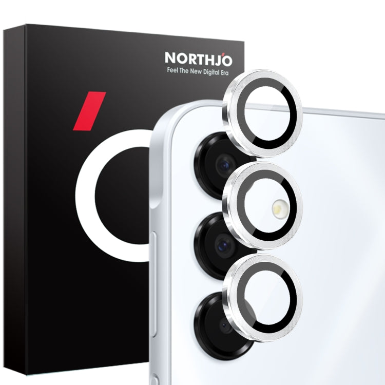 For Samsung Galaxy A16 5G NORTHJO Camera Lens Protector CD Metal Ring Tempered Glass Film(Silver) - Galaxy Tempered Glass by NORTHJO | Online Shopping UK | buy2fix
