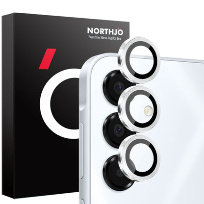 For Samsung Galaxy A16 5G NORTHJO Camera Lens Protector CD Metal Ring Tempered Glass Film(Silver) - Galaxy Tempered Glass by NORTHJO | Online Shopping UK | buy2fix