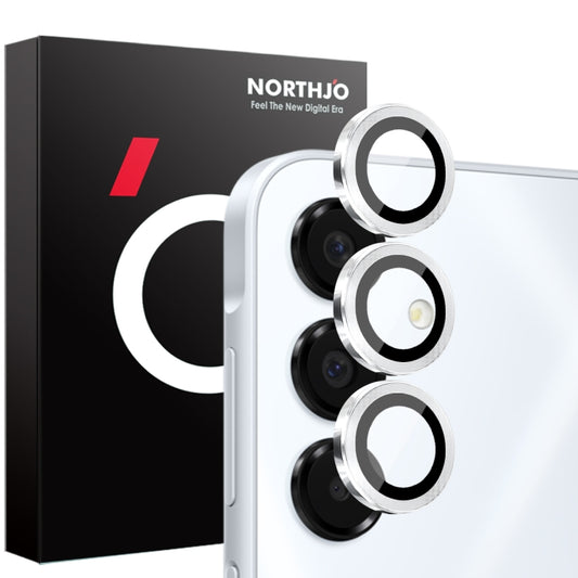 For Samsung Galaxy A16 5G NORTHJO Camera Lens Protector CD Metal Ring Tempered Glass Film(Silver) - Galaxy Tempered Glass by NORTHJO | Online Shopping UK | buy2fix