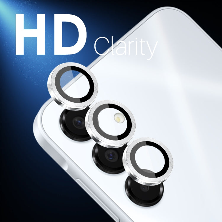 For Samsung Galaxy A16 5G NORTHJO Camera Lens Protector CD Metal Ring Tempered Glass Film(Silver) - Galaxy Tempered Glass by NORTHJO | Online Shopping UK | buy2fix
