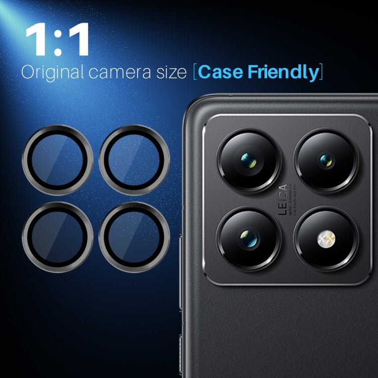 For Xiaomi 14T Pro 5G NORTHJO Camera Lens Protector CD Metal Ring Tempered Glass Film(Black) -  by NORTHJO | Online Shopping UK | buy2fix