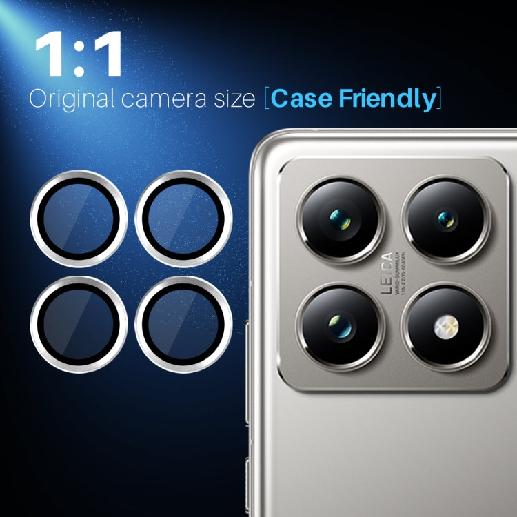 For Xiaomi 14T Pro 5G NORTHJO Camera Lens Protector CD Metal Ring Tempered Glass Film(Silver) -  by NORTHJO | Online Shopping UK | buy2fix