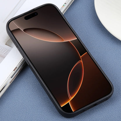 For iPhone 16 Pro Max Plain Imitation Leather Back Cover Phone Case(Black) by buy2fix