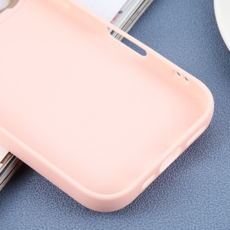 For iPhone 16 Pro Plain Imitation Leather Back Cover Phone Case(Pink) by buy2fix