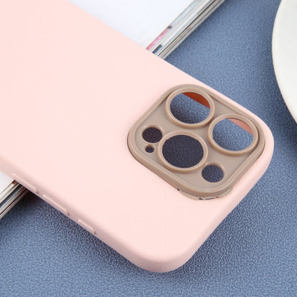 For iPhone 16 Pro Plain Imitation Leather Back Cover Phone Case(Pink) by buy2fix