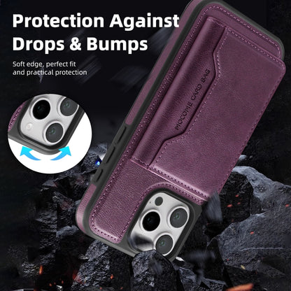 For iPhone 12 Shield Multi-functional MagSafe Card Bag Phone Case(Purple) - iPhone 12 / 12 Pro Cases by buy2fix | Online Shopping UK | buy2fix
