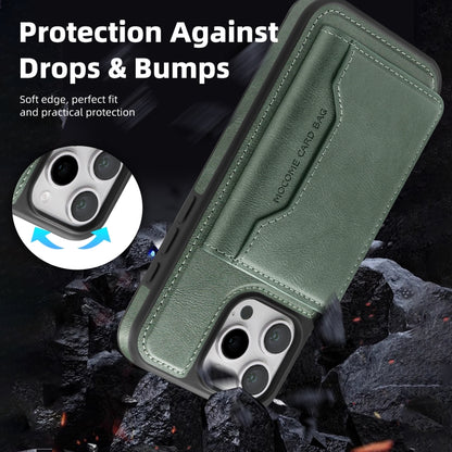 For iPhone 15 Shield Multi-functional MagSafe Card Bag Phone Case(Green) - iPhone 15 Cases by buy2fix | Online Shopping UK | buy2fix