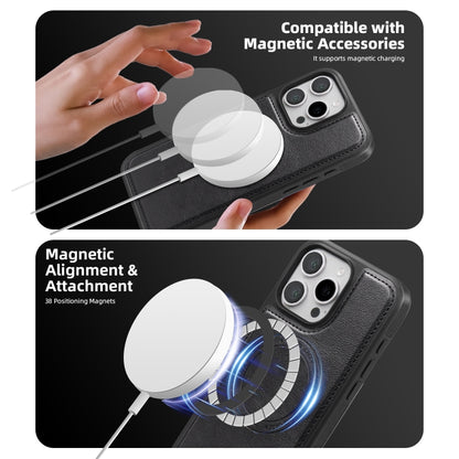 For iPhone 15 Pro Shield Multi-functional MagSafe Card Bag Phone Case(Black) - iPhone 15 Pro Cases by buy2fix | Online Shopping UK | buy2fix