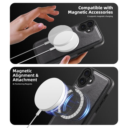 For iPhone 16 Plus Shield Multi-functional MagSafe Card Bag Phone Case(Black) - iPhone 16 Plus Cases by buy2fix | Online Shopping UK | buy2fix