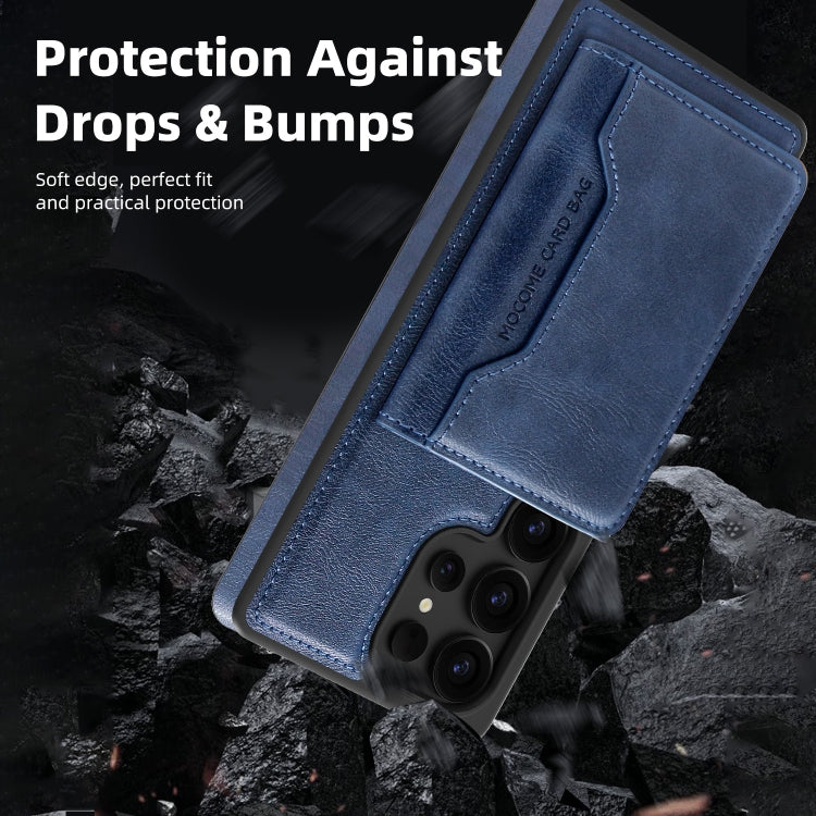 For Samsung Galaxy S25+ 5G Shield Multi-functional MagSafe Card Bag Phone Case(Blue) by buy2fix