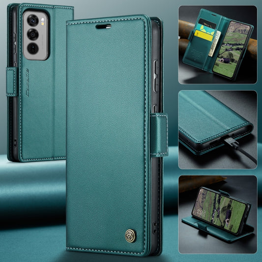 For OPPO Reno12 5G Global CaseMe 023 Butterfly Buckle Litchi Texture RFID Anti-theft Leather Phone Case(Green) - OPPO Cases by CaseMe | Online Shopping UK | buy2fix