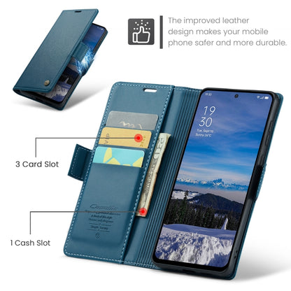 For OPPO Reno12 5G Global CaseMe 023 Butterfly Buckle Litchi Texture RFID Anti-theft Leather Phone Case(Blue) - OPPO Cases by CaseMe | Online Shopping UK | buy2fix