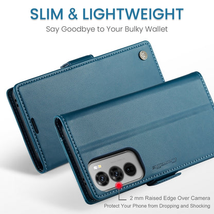 For OPPO Reno12 5G Global CaseMe 023 Butterfly Buckle Litchi Texture RFID Anti-theft Leather Phone Case(Blue) - OPPO Cases by CaseMe | Online Shopping UK | buy2fix