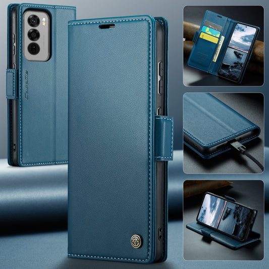 For OPPO Reno12 Pro 5G Global CaseMe 023 Butterfly Buckle Litchi Texture RFID Anti-theft Leather Phone Case(Blue) - OPPO Cases by CaseMe | Online Shopping UK | buy2fix