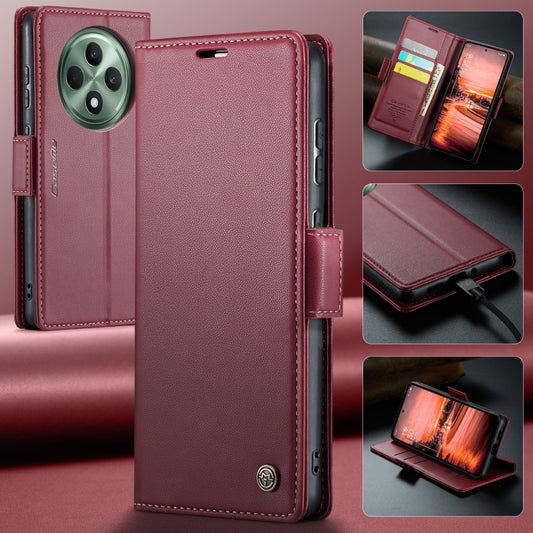 For OPPO Reno12 F /12 FS 5G CaseMe 023 Butterfly Buckle Litchi Texture RFID Anti-theft Leather Phone Case(Red) - OPPO Cases by CaseMe | Online Shopping UK | buy2fix