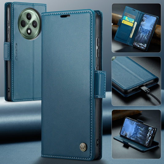 For OPPO Reno12 F /12 FS 5G CaseMe 023 Butterfly Buckle Litchi Texture RFID Anti-theft Leather Phone Case(Blue) - OPPO Cases by CaseMe | Online Shopping UK | buy2fix