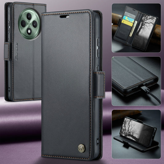 For OPPO Reno12 F /12 FS 5G CaseMe 023 Butterfly Buckle Litchi Texture RFID Anti-theft Leather Phone Case(Black) - OPPO Cases by CaseMe | Online Shopping UK | buy2fix