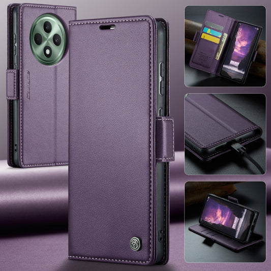For OPPO Reno12 F /12 FS 5G CaseMe 023 Butterfly Buckle Litchi Texture RFID Anti-theft Leather Phone Case(Purple) - OPPO Cases by CaseMe | Online Shopping UK | buy2fix