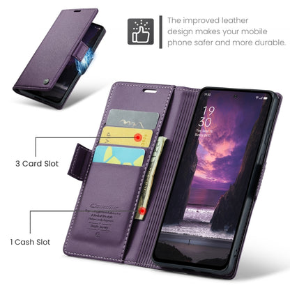 For OPPO Reno12 F /12 FS 5G CaseMe 023 Butterfly Buckle Litchi Texture RFID Anti-theft Leather Phone Case(Purple) - OPPO Cases by CaseMe | Online Shopping UK | buy2fix