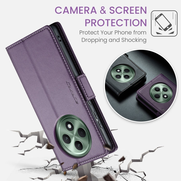 For OPPO Reno12 F /12 FS 5G CaseMe 023 Butterfly Buckle Litchi Texture RFID Anti-theft Leather Phone Case(Purple) - OPPO Cases by CaseMe | Online Shopping UK | buy2fix
