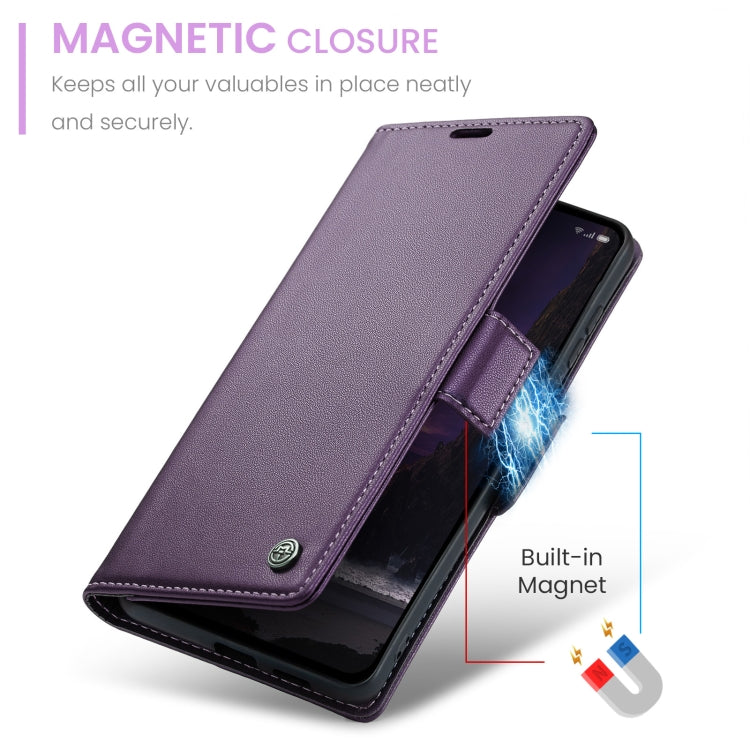 For OPPO Reno12 F /12 FS 5G CaseMe 023 Butterfly Buckle Litchi Texture RFID Anti-theft Leather Phone Case(Purple) - OPPO Cases by CaseMe | Online Shopping UK | buy2fix