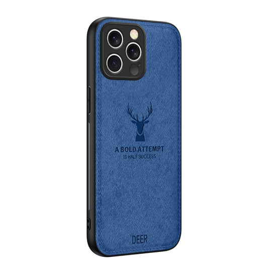 For iPhone 16 Pro Max Deer Head Cloth Skin All-inclusive Phone Case(Blue) by buy2fix
