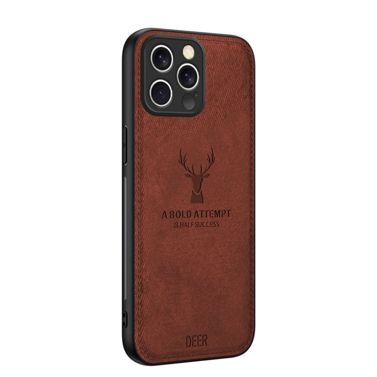 For iPhone 16 Pro Max Deer Head Cloth Skin All-inclusive Phone Case(Brown) by buy2fix