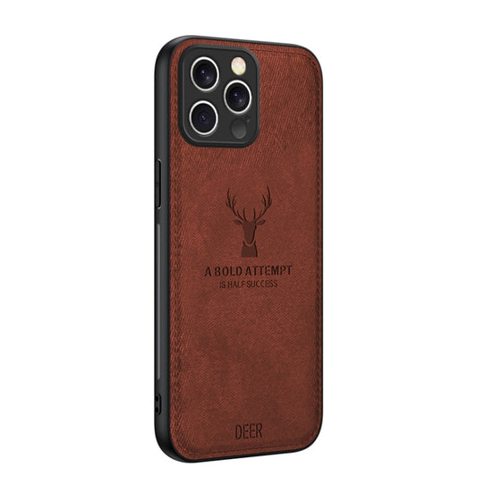 For iPhone 16 Pro Max Deer Head Cloth Skin All-inclusive Phone Case(Brown) by buy2fix