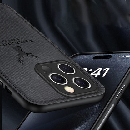 For iPhone 16 Pro Max Deer Head Cloth Skin All-inclusive Phone Case(Brown) by buy2fix