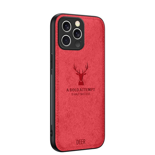 For iPhone 16 Pro Max Deer Head Cloth Skin All-inclusive Phone Case(Red) by buy2fix