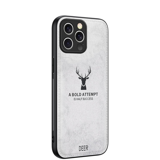 For iPhone 16 Pro Max Deer Head Cloth Skin All-inclusive Phone Case(White) by buy2fix