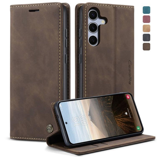 For Samsung Galaxy S25+ 5G CaseMe 013 Multifunctional Horizontal Flip Leather Phone Case(Coffee) - Galaxy S25+ 5G Cases by CaseMe | Online Shopping UK | buy2fix