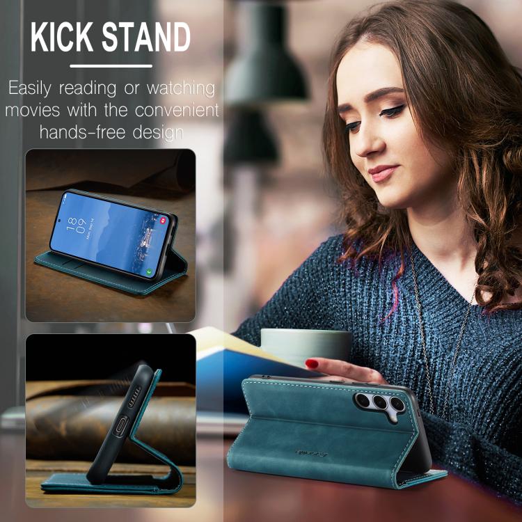 For Samsung Galaxy S25 5G CaseMe 013 Multifunctional Horizontal Flip Leather Phone Case(Blue) by CaseMe