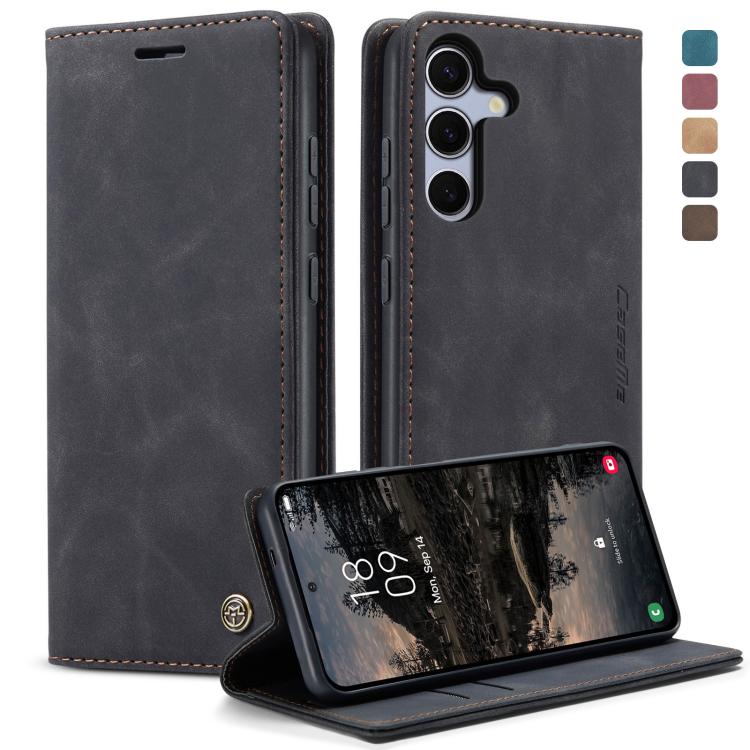 For Samsung Galaxy S25 5G CaseMe 013 Multifunctional Horizontal Flip Leather Phone Case(Black) - Galaxy S25 5G Cases by CaseMe | Online Shopping UK | buy2fix
