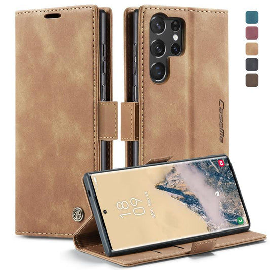 For Samsung Galaxy S25 Ultra 5G CaseMe 013 Multifunctional Horizontal Flip Leather Phone Case(Brown) - Galaxy S25 Ultra 5G Cases by CaseMe | Online Shopping UK | buy2fix