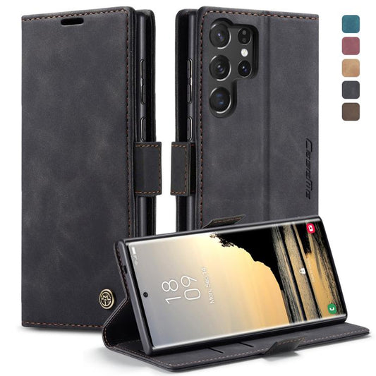 For Samsung Galaxy S25 Ultra 5G CaseMe 013 Multifunctional Horizontal Flip Leather Phone Case(Black) - Galaxy S25 Ultra 5G Cases by CaseMe | Online Shopping UK | buy2fix