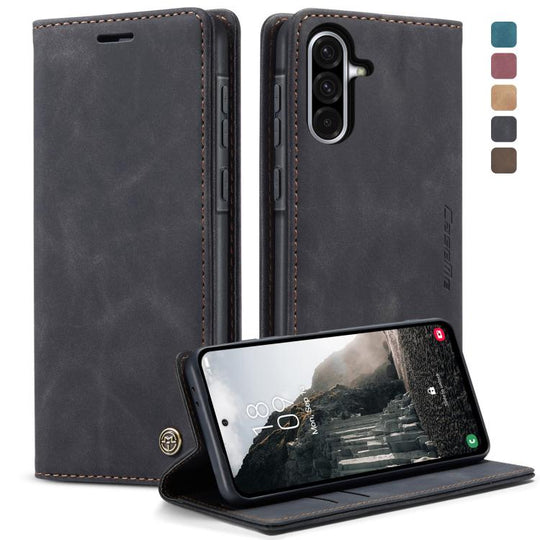 For Galaxy A56 5G CaseMe 013 Multifunctional Horizontal Flip Leather Phone Case(Black)
