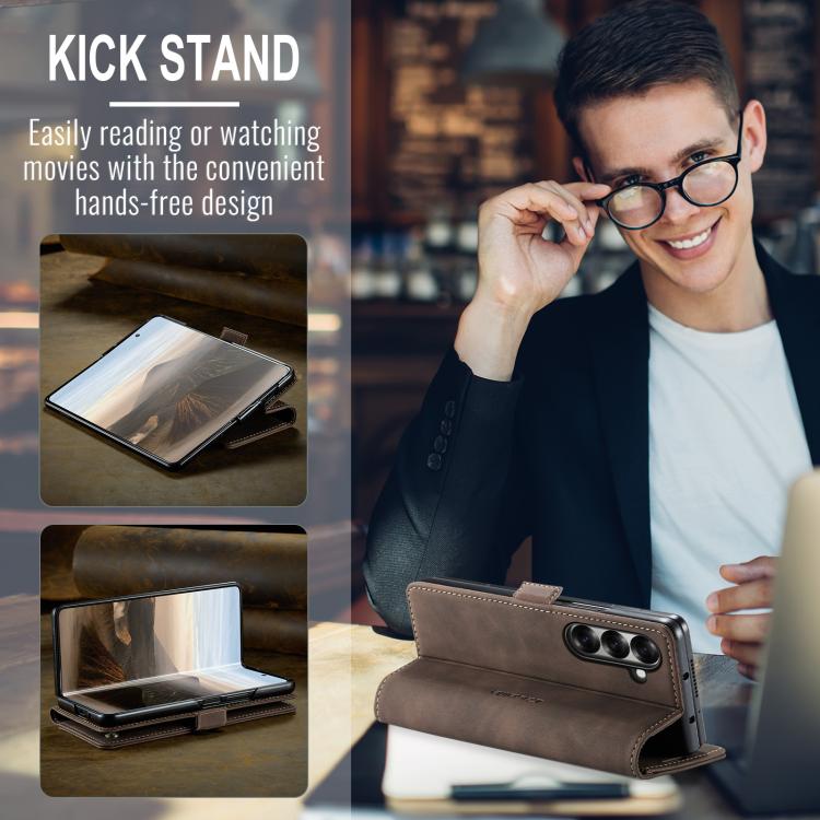 For Samsung Galaxy Z Fold7 CaseMe 013 Multifunctional Horizontal Flip Leather Phone Case(Coffee) - Galaxy Z Fold7 5G Cases by CaseMe | Online Shopping UK | buy2fix