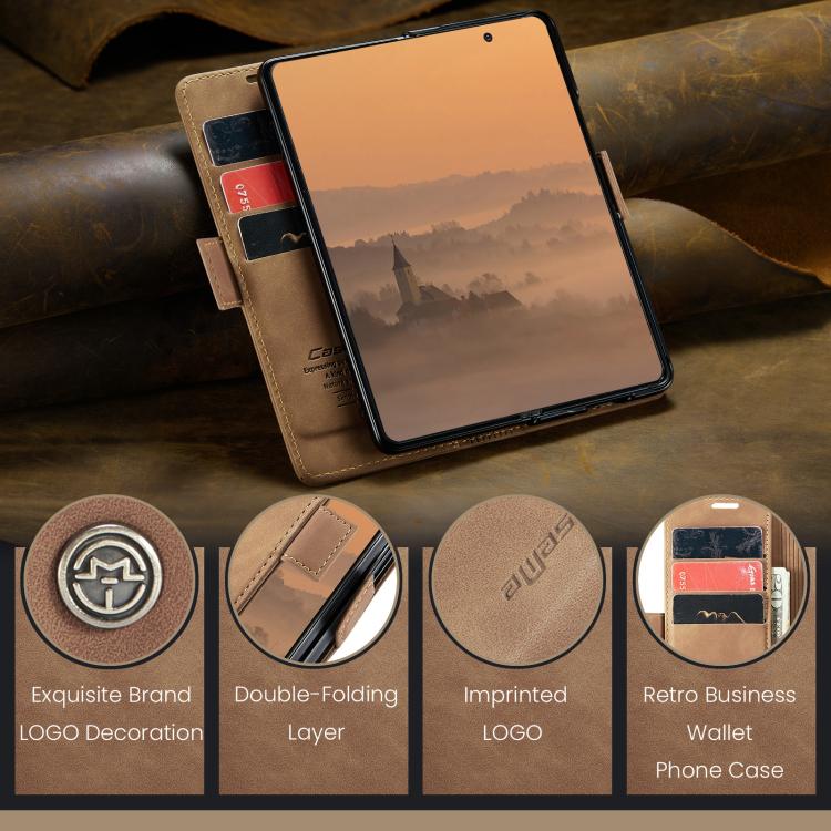 For Samsung Galaxy Z Fold7 CaseMe 013 Multifunctional Horizontal Flip Leather Phone Case(Brown) - Galaxy Z Fold7 5G Cases by CaseMe | Online Shopping UK | buy2fix