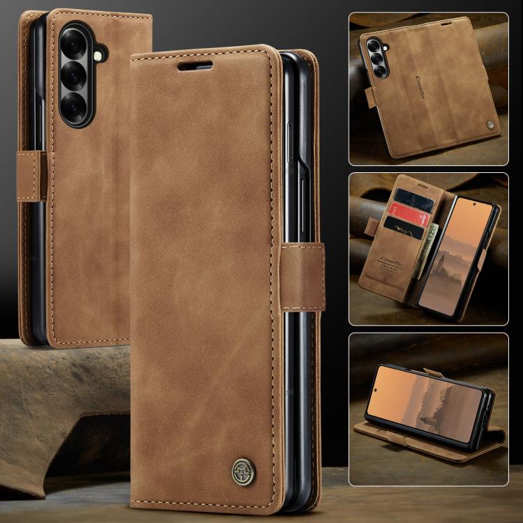 For Samsung Galaxy Z Fold7 CaseMe 013 Multifunctional Horizontal Flip Leather Phone Case(Brown) - Galaxy Z Fold7 5G Cases by CaseMe | Online Shopping UK | buy2fix