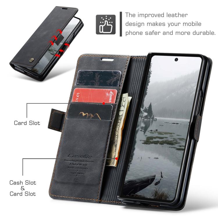For Samsung Galaxy Z Fold7 CaseMe 013 Multifunctional Horizontal Flip Leather Phone Case(Black) - Galaxy Z Fold7 5G Cases by CaseMe | Online Shopping UK | buy2fix