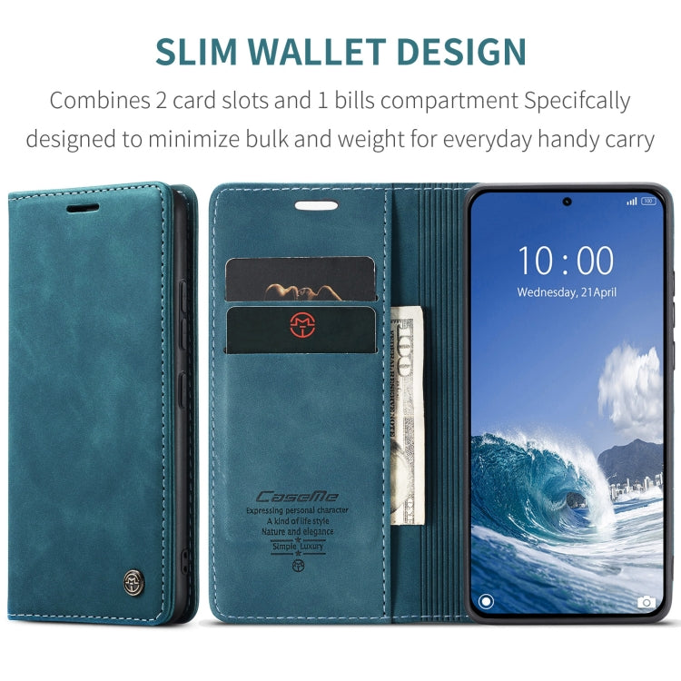 For Xiaomi 14T CaseMe 013 Multifunctional Horizontal Flip Leather Phone Case(Blue) - Xiaomi Cases by CaseMe | Online Shopping UK | buy2fix