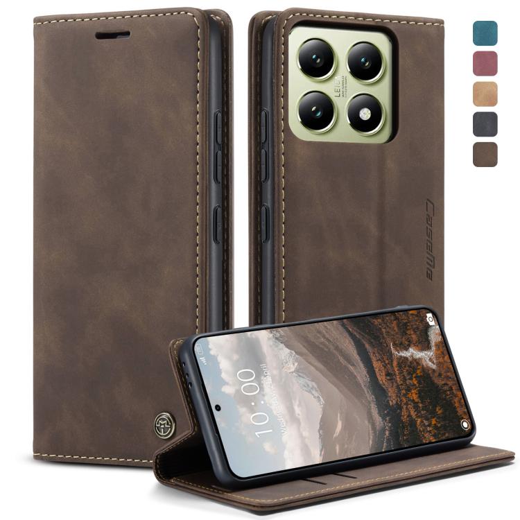 For Xiaomi 14T CaseMe 013 Multifunctional Horizontal Flip Leather Phone Case(Coffee) - Xiaomi Cases by CaseMe | Online Shopping UK | buy2fix