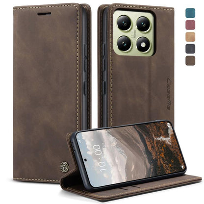 For Xiaomi 14T CaseMe 013 Multifunctional Horizontal Flip Leather Phone Case(Coffee) - Xiaomi Cases by CaseMe | Online Shopping UK | buy2fix